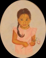 A girl holding a flower