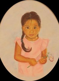 A girl holding a flower